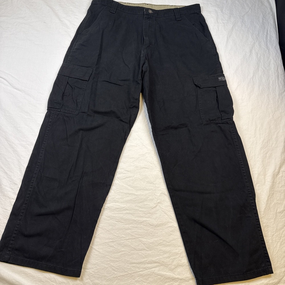 Wrangler Mens 34x30 Legacy Cargo Pants Black Utility Relaxed Fit 70LEWBL